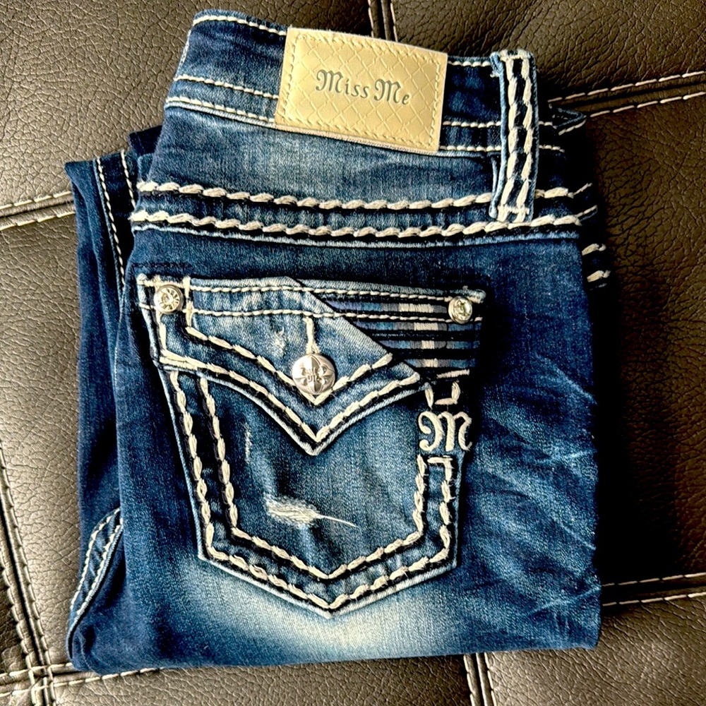 Miss Me Blue Denim Jeans mid-rise skinny